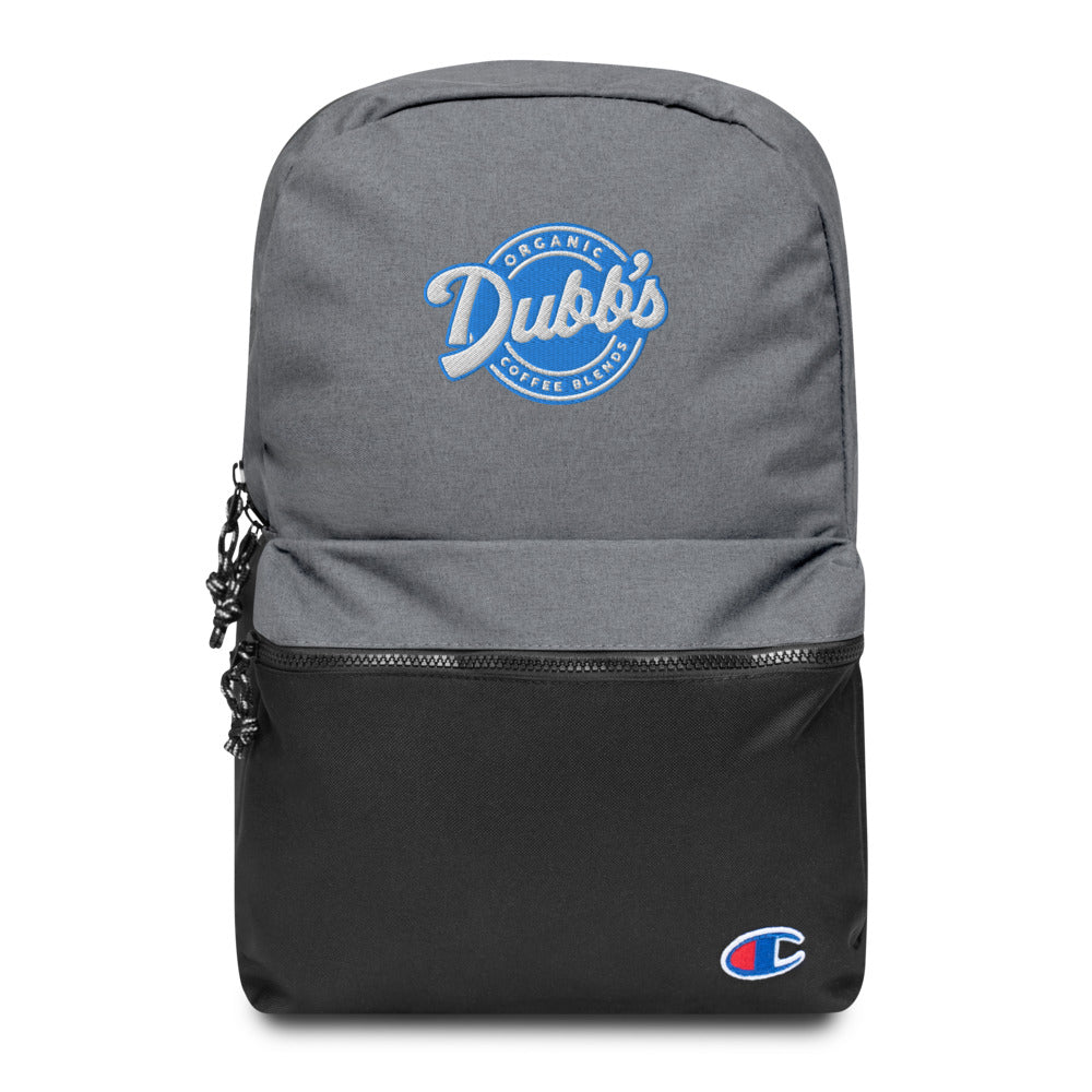 Embroidered Champion + DUBBS Backpack (Aqua Logo)
